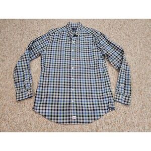 Vineyard Vines Shirt Mens Medium Blue Plaid‎ Button Down Cotton Slim Fit Murray
